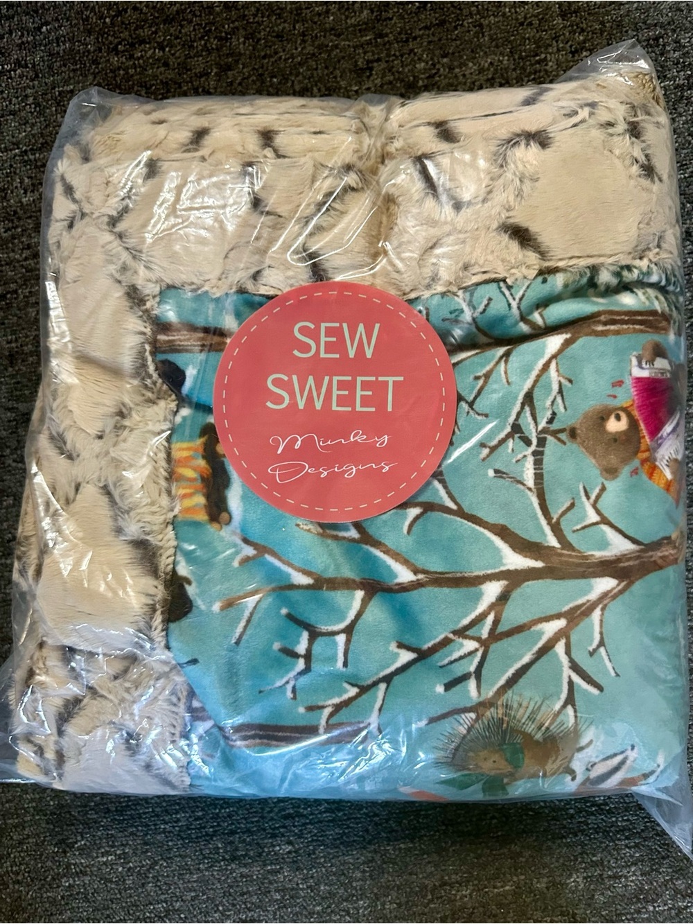 Sew Sweet Minky Blue Woodland Minky Blanket